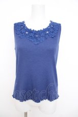画像1: axes femme / 吸水速乾モチーフレースタンク M 青 Y-26-07-09-034-AX-TO-SZ-ZY (1)