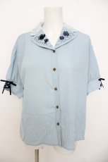 画像1: axes femme / 【美女と野獣】刺繍ブラウス M サックス Y-26-07-09-045-AX-BL-SZ-ZY (1)