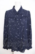 画像1: axes femme / 星座柄シフォンンブラウス M 紺 Y-26-07-09-047-AX-BL-SZ-ZY (1)