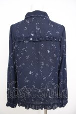 画像2: axes femme / 星座柄シフォンンブラウス M 紺 Y-26-07-09-047-AX-BL-SZ-ZY (2)