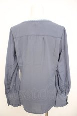 画像2: axes femme / シャボ付きラッフルブラウス M ブルー Y-26-07-09-052-AX-BL-SZ-ZY (2)
