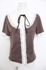 画像1: axes femme / 襟付きブロッキングリブプルオーバー F 茶 Y-26-07-09-056-AX-TO-SZ-ZY (1)