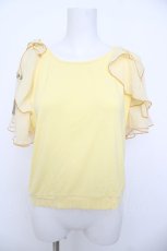 画像1: axes femme / チュール×刺繍フレア袖プルオーバー F イエロー Y-26-07-09-060-AX-TO-SZ-ZY (1)