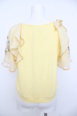 画像2: axes femme / チュール×刺繍フレア袖プルオーバー F イエロー Y-26-07-09-060-AX-TO-SZ-ZY (2)