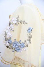 画像3: axes femme / チュール×刺繍フレア袖プルオーバー F イエロー Y-26-07-09-060-AX-TO-SZ-ZY (3)