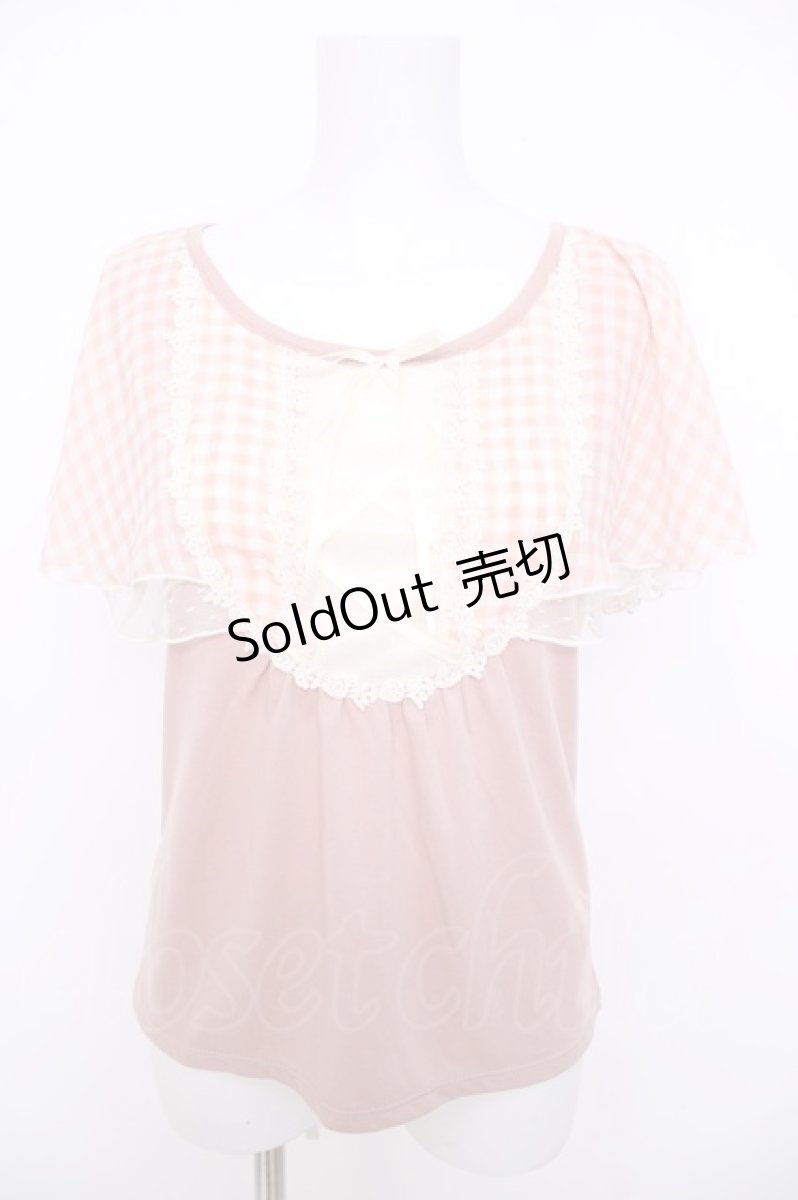 画像1: axes femme / フレア袖レースアッププルオーバー M アワピンク Y-26-07-09-062-AX-TO-SZ-ZY (1)