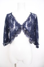 画像1: axes femme / 鈎針フリル総レースボレロ  紺 Y-26-07-09-065-AX-TO-SZ-ZY (1)