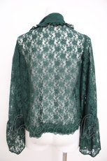 画像2: axes femme / ドロストリボン総レースボレロ F Dグリーン Y-26-07-09-070-AX-TO-SZ-ZY (2)