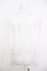画像2: axes femme POETIQUE / オフショルシフォンブラウス M 白 Y-26-07-09-078-AX-BL-SZ-ZY (2)