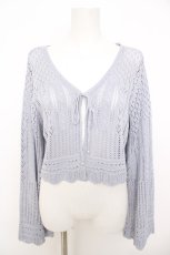 画像1: axes femme POETIQUE / クロシェ編みカーディガン M サックス Y-26-07-09-082-AX-TO-SZ-ZY (1)
