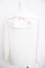 画像2: Amavel / Holiday Present Ribbon ブラウス  白×ピンク Y-26-07-09-084-CA-BL-SZ-ZY (2)