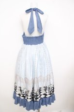 画像2: axes femme POETIQUE / チェスボードホルターワンピース M サックス Y-26-07-09-090-AX-SK-SZ-ZY (2)