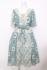 画像1: axes femme / フルーツアート柄ワンピース M グリーン Y-26-07-09-094-AX-OP-SZ-ZY (1)