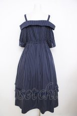 画像2: axes femme / ストライプオフショルワンピース F 紺 Y-26-07-09-095-AX-OP-SZ-ZY (2)