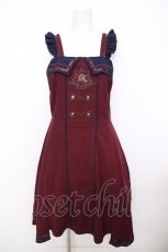 画像1: Ozz oneste / ローズ刺繍ジャンパースカート  ワイン Y-26-07-09-106-OO-OP-SZ-ZY (1)