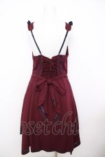 画像2: Ozz oneste / ローズ刺繍ジャンパースカート  ワイン Y-26-07-09-106-OO-OP-SZ-ZY (2)
