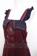 画像4: Ozz oneste / ローズ刺繍ジャンパースカート  ワイン Y-26-07-09-106-OO-OP-SZ-ZY (4)