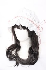 画像1: Kurumi Collaboration / CLK＊フリルキャップ  淡白 Y-26-07-09-011-LO-AC-SZ-ZY (1)