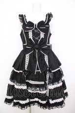 画像1: Angelic Pretty / Romantic Ribbonジャンパースカート  ブラック Y-26-07-09-115-AP-OP-SZ-ZY (1)