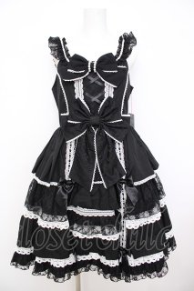 Angelic Pretty ドット柄 リボン ファー付きロングコート ブラック Angelic Pretty（プリティー）の古着 ロリィタ美品！