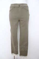 画像1: axes femme / 裾レースストレッチパンツ M カーキ Y-26-07-09-120-AX-PA-SZ-ZY (1)