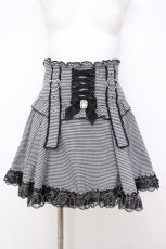 画像1: NOEMIE / キラキラハートバックルレースアップスカパン M 黒/ギンガム Y-26-07-09-122-LO-PA-SZ-ZY (1)