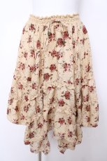 画像1: axes femme / 花柄イレギュラーカットスカート M イエロー Y-26-07-09-123-AX-SK-SZ-ZY (1)