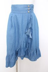 画像1: axes femme POETIQUE / イレヘムフリルデニムスカート M ブルー Y-26-07-09-126-AX-SK-SZ-ZY (1)