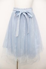 画像1: axes femme POETIQUE / レース×チュールイレヘムスカート M サックス Y-26-07-09-137-AX-SK-SZ-ZY (1)