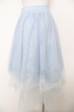 画像2: axes femme POETIQUE / レース×チュールイレヘムスカート M サックス Y-26-07-09-137-AX-SK-SZ-ZY (2)