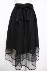 画像2: axes femme POETIQUE / ウエスト刺繍チュールフィッシュテールスカート M 黒 Y-26-07-09-151-AX-SK-SZ-ZY (2)
