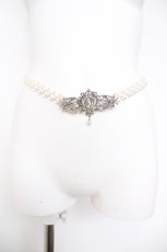 画像1: axes femme / オーナメントパールゴムベルト  シルバー Y-26-07-09-003-AX-ZA-SZ-ZY (1)