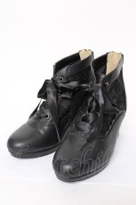 画像1: axes femme / チュールレースアップブーツ M 黒 Y-26-07-09-024-AX-SH-SZ-ZY (1)