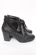 画像4: axes femme / チュールレースアップブーツ M 黒 Y-26-07-09-024-AX-SH-SZ-ZY (4)