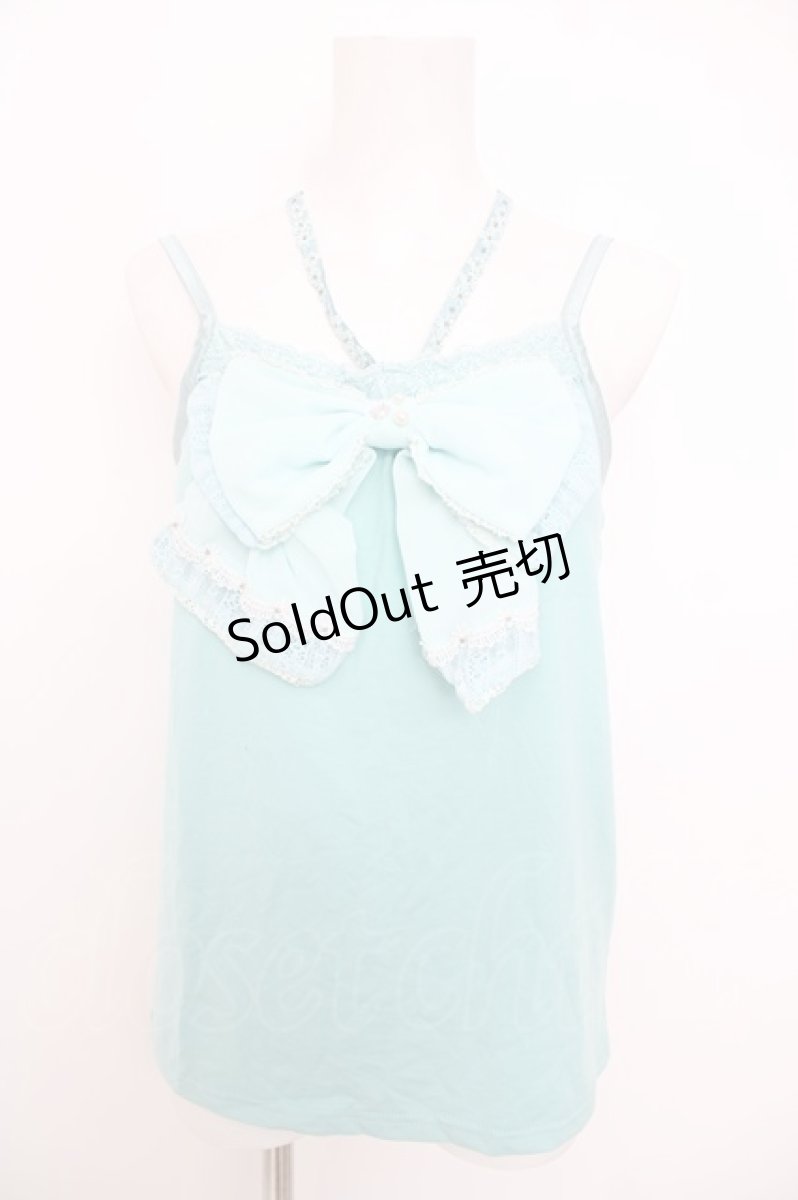 画像1: axes femme / ホルター付きBIGリボンキャミソール M ミント Y-26-07-09-028-AX-TO-SZ-ZY (1)