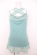 画像1: axes femme / ストライプシフォンリボンキャミソール M ミント Y-26-07-09-032-AX-TO-SZ-ZY (1)