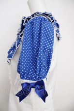 画像4: BABY,THE STARS SHINE BRIGHT / Sweetheart Parfaiteriaカフェブラウス  白×ネイビー Y-26-07-11-068-BA-BL-SZ-ZS (4)