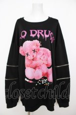 画像1: Amilige / NO!DRUG!袖ZIPスウェット F 黒 Y-26-07-11-075-PU-TO-SZ-ZS (1)