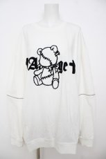 画像1: Amilige / サガラ刺繍くぎベアスウェット F 白 Y-26-07-11-079-PU-TO-SZ-ZS (1)