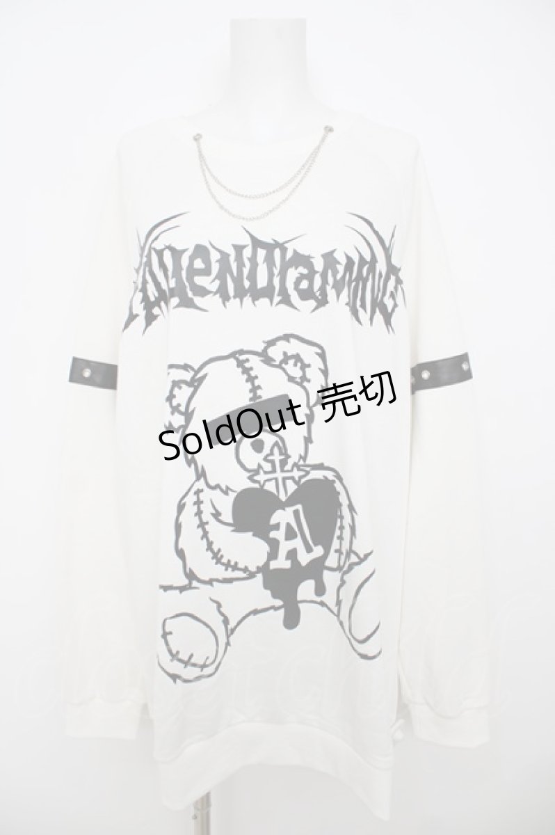 画像1: Amilige / チェーンネックレスベアプリントスウェット F 白 Y-26-07-11-080-PU-TO-SZ-ZS (1)