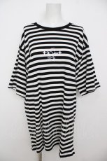 画像1: Amilige / ボーダービックTシャツ F 白/黒 Y-26-07-11-081-PU-ZA-SZ-ZS (1)