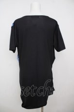 画像2: CIVARIZE / モードドレープフラワーTシャツ 44 ブラック×ブルー Y-26-07-11-084-PU-TS-SZ-ZS (2)