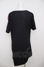 画像2: CIVARIZE / モードドレープフラワーTシャツ 44 ブラック×レッド Y-26-07-11-085-PU-TS-SZ-ZS (2)