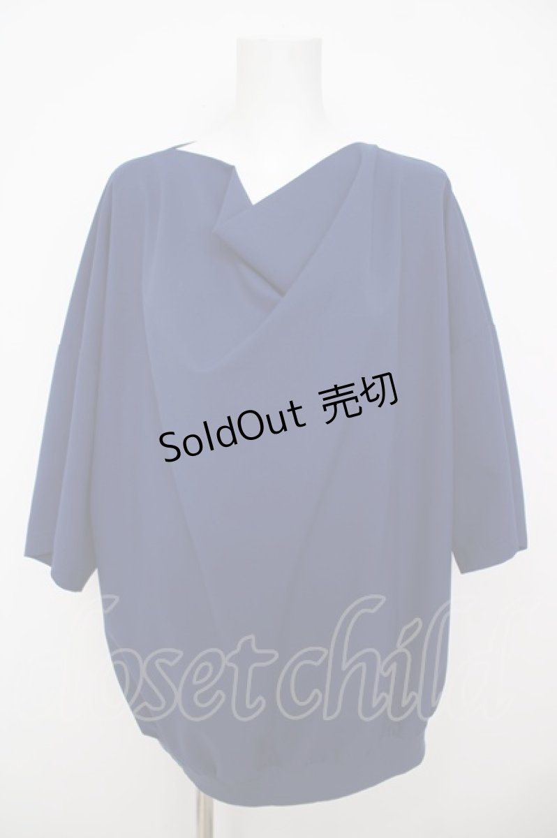 画像1: Deorart / 裾絞りドレープネックトップス L ネイビー Y-26-07-11-090-PU-TO-SZ-ZS (1)