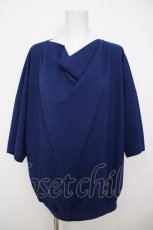 画像1: Deorart / 裾絞りドレープネックトップス L ネイビー Y-26-07-11-090-PU-TO-SZ-ZS (1)