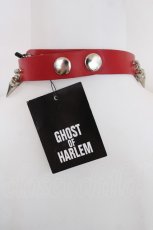 画像2: GHOST of HARLEM / メタルクロスチェーン付きスタッズチョーカー  赤 Y-26-07-11-011-PU-AC-SZ-ZY (2)