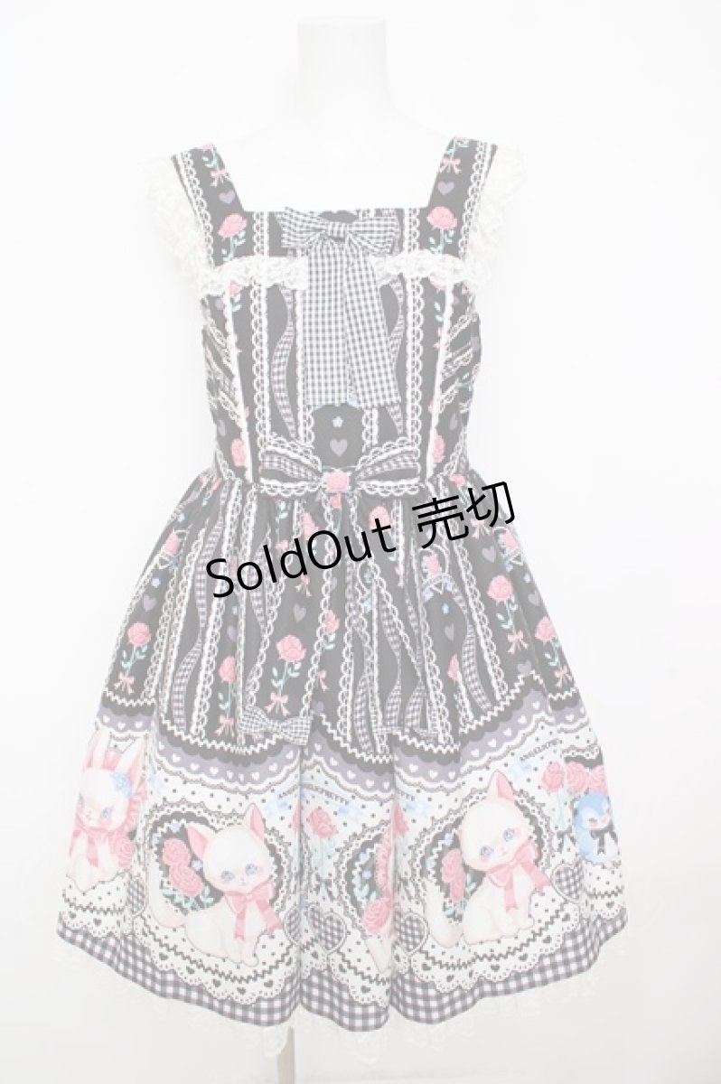 画像1: Angelic Pretty / Be My Valentineジャンパースカート  黒 Y-26-07-11-096-AP-OP-SZ-ZS (1)