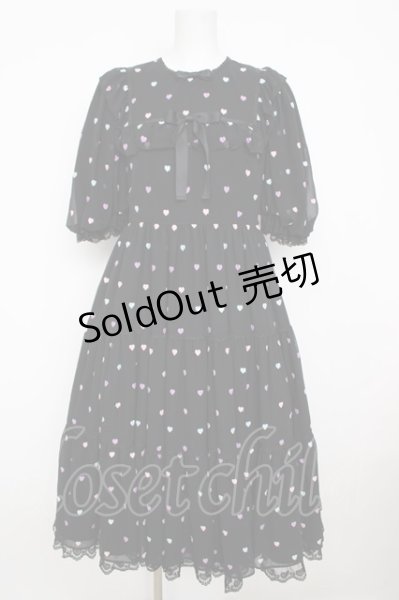 Angelic Pretty / Candy Petit Heartワンピース 黒 Y-26-07-11-102-AP
