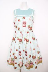 画像1: Melody BasKet / Strawberry picnicセーラー風ノースリーブワンピース M ミント Y-26-07-11-110-LO-OP-SZ-ZS (1)