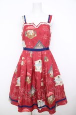 画像1: Emily Temple cute / Tick Tock Clockノースリーブワンピース M レッド Y-26-07-11-112-ET-OP-SZ-ZS (1)